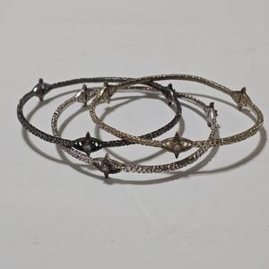Kendra Scott Bundle of‎ Jeweled Bangle Bracelets Gunmetal silver Gold Plated Lot